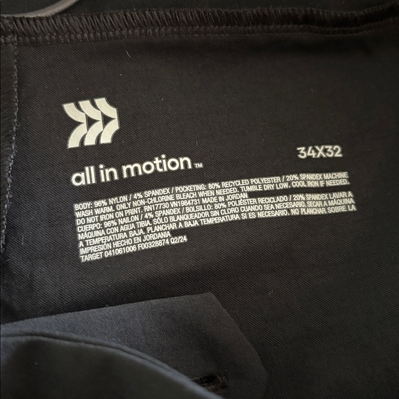 All In Motion Men’s Black Commuter Pants Sz 34X32 Casual Mid Weight Stretch NWT - Picture 7 of 7